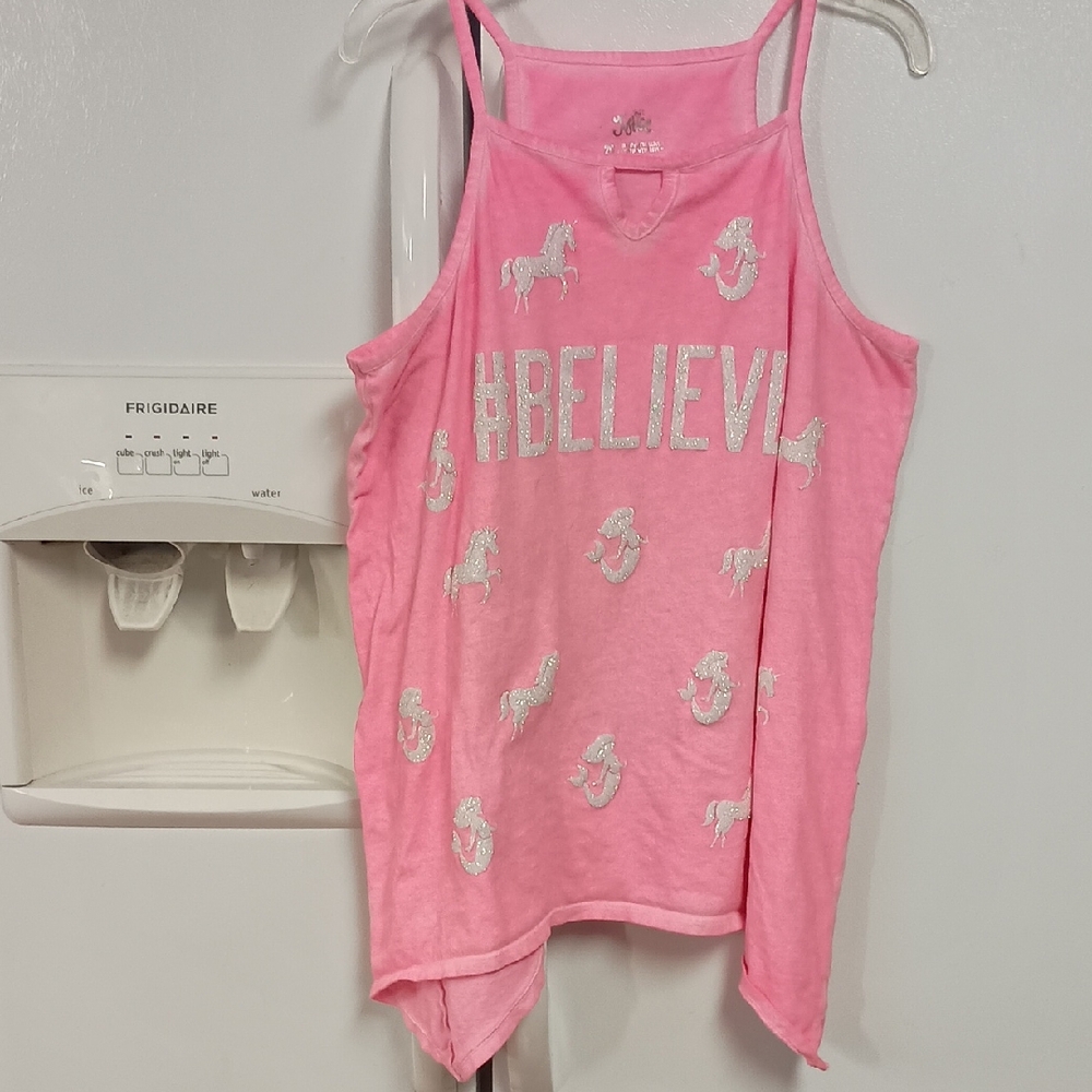 Justice Pink # Believe Tank Top . Girl`s Plus Size 20